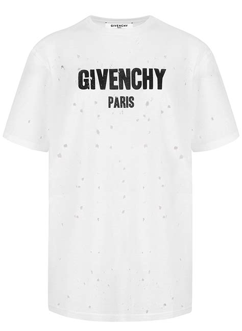 givenchy white t shirt with holes|Givenchy long sleeve t shirt.